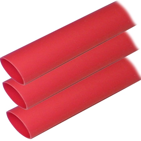 Ancor Adhesive Lined Heat Shrink Tube, 3:1 I.D. Shrink Ratio, 1 in I.D. Before Shrinking, Red, 12 in 307624